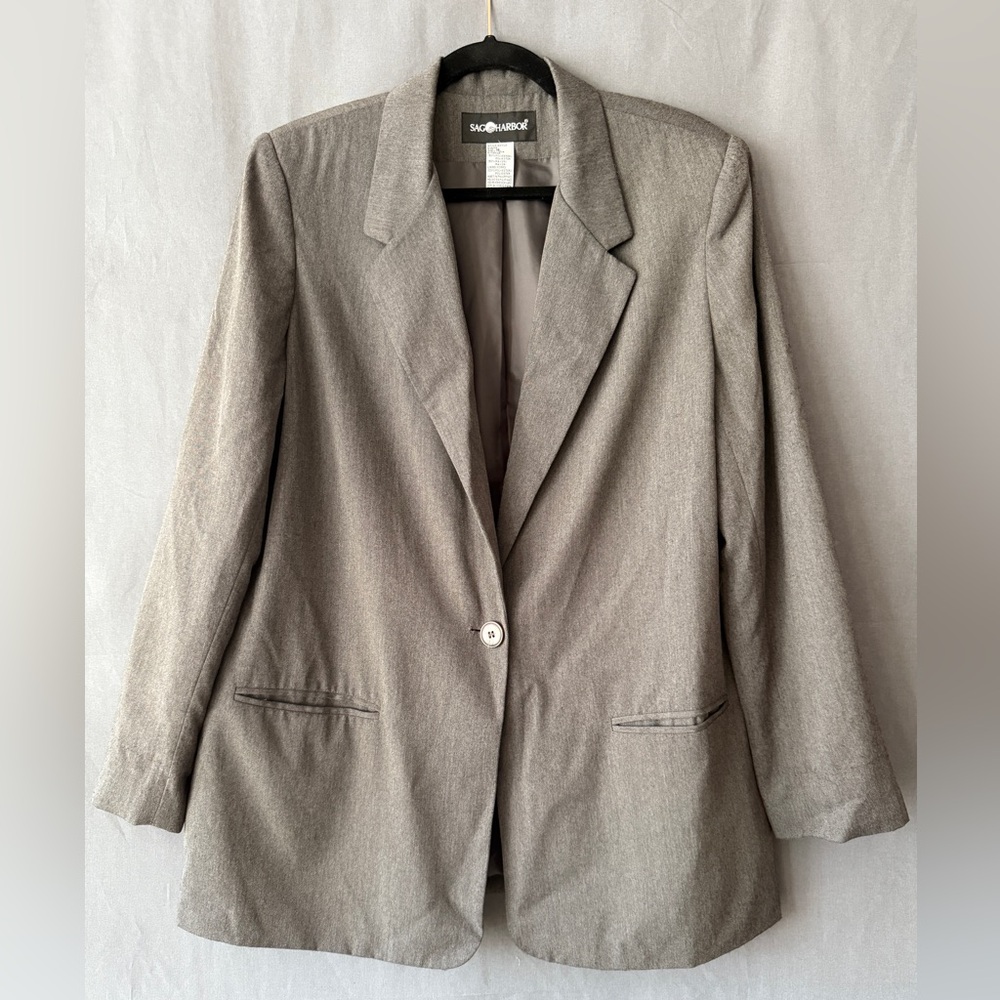 Sag Harbor Grey Office Blazer Size 16